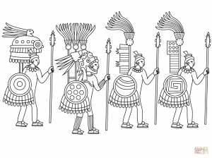 Arte azteca para colorear